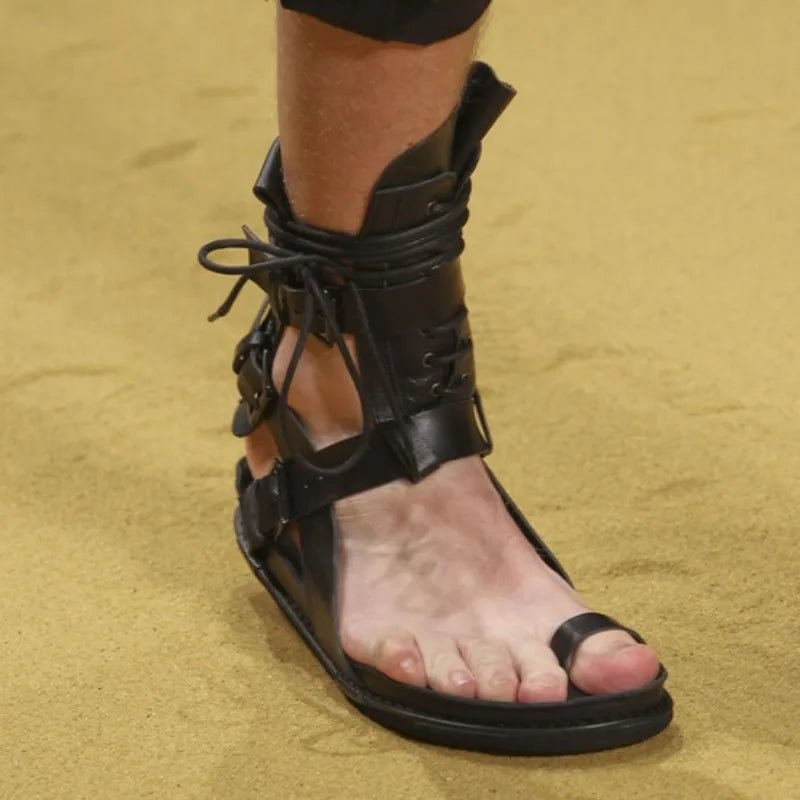 Tongs Hommes Cuir Style Gladiateur "Le Brigadier"