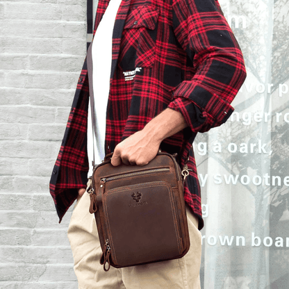 Sac Homme Cuir Bandoulière "Le Globe-Trotter"