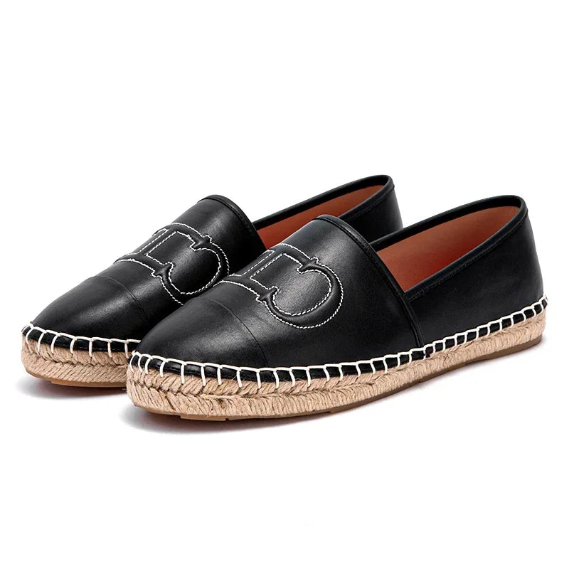 Espadrilles femme cuir "La Rétro-Chic"