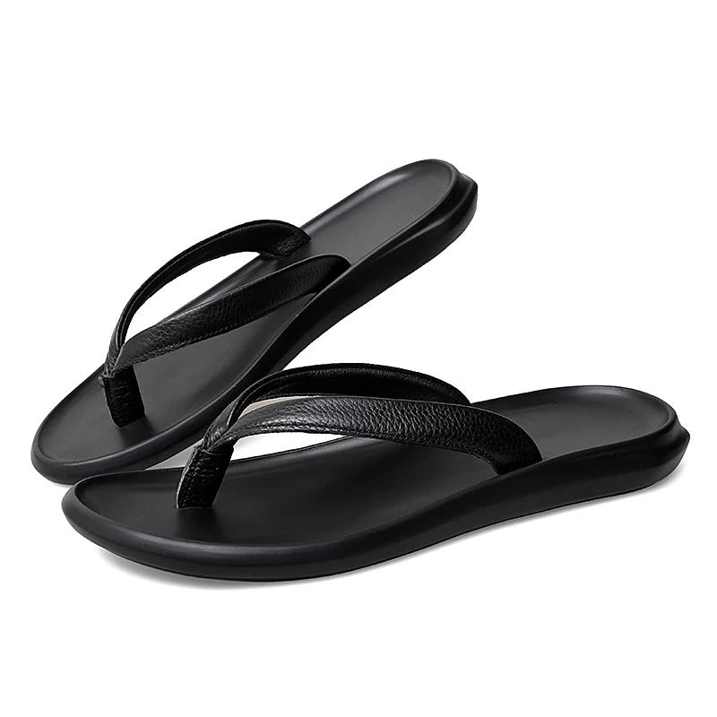 Tongs homme cuir "La Minimaliste"