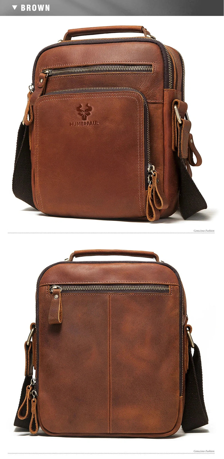 Sac Homme Cuir Bandoulière "Le Globe-Trotter"