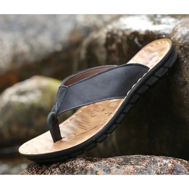 Tong cuir pour homme "Le Naturel"