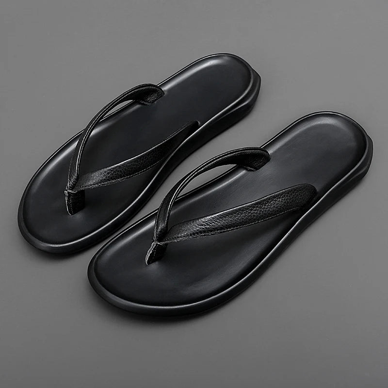 Tongs homme cuir "La Minimaliste"