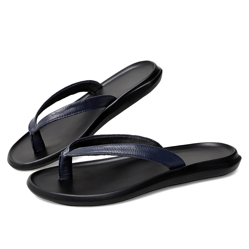 Tongs homme cuir "La Minimaliste"