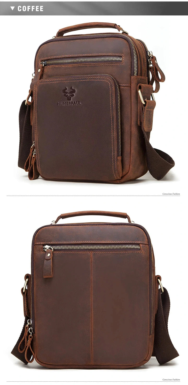 Sac Homme Cuir Bandoulière "Le Globe-Trotter"