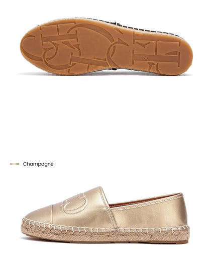 Espadrilles femme cuir "La Rétro-Chic"