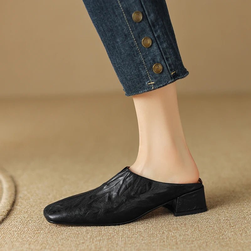 Mule en Cuir pour Femme Élégante "La Resplendissante"