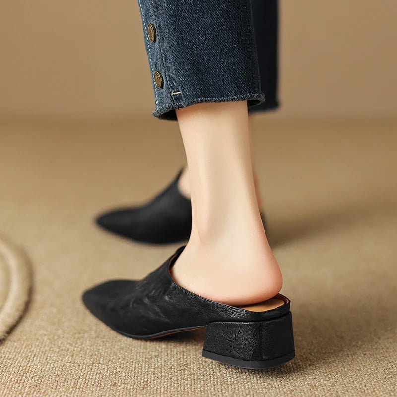 Mule en Cuir pour Femme Élégante "La Resplendissante"