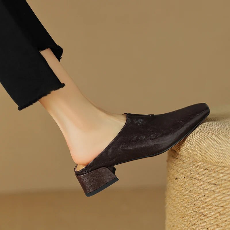 Mule en Cuir pour Femme Élégante "La Resplendissante"