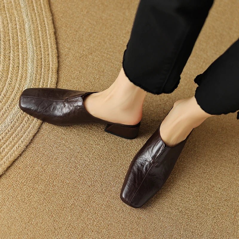 Mule en Cuir pour Femme Élégante "La Resplendissante"