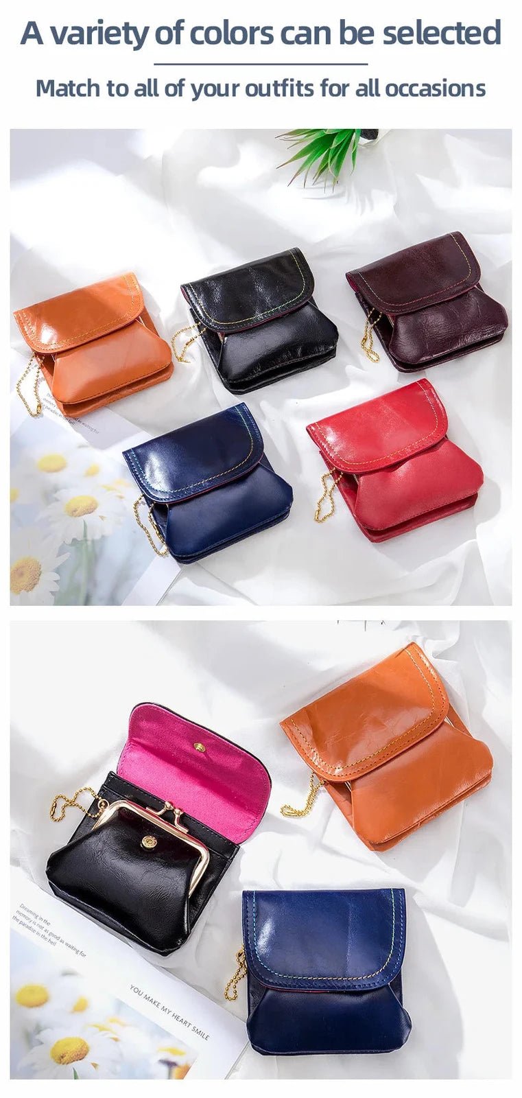 Porte monnaie en cuir pour femme élégant "La Fusion" - Restaur Cuirs