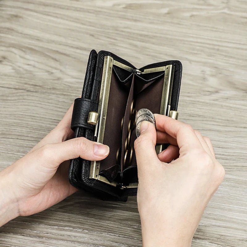 Porte - monnaie en cuir pour femme élégant "La Saphir" - Restaur Cuirs