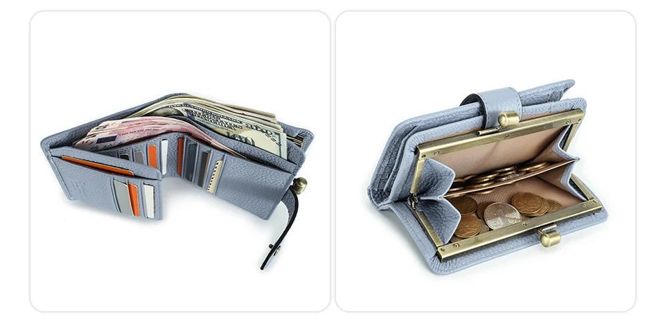 Porte - monnaie en cuir pour femme élégant "La Saphir" - Restaur Cuirs
