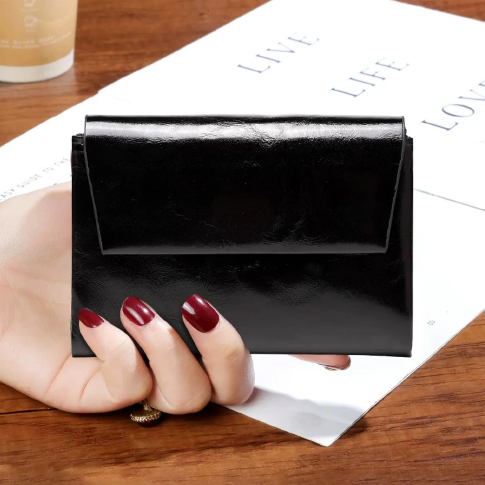 Porte monnaie en cuir pour femme élégant "L'Orchidée" - Restaur Cuirs