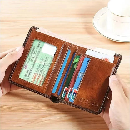 Porte - monnaie en cuir pour homme "Le Veilleur" - Restaur Cuirs