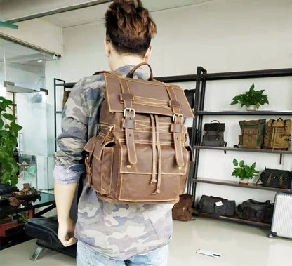 Sac à Dos Cuir Homme Vintage "L'Explorer" - Restaur Cuirs