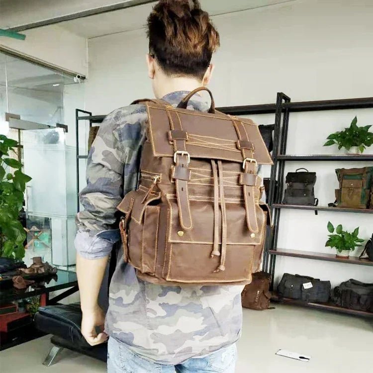 Sac à Dos Cuir Homme Vintage "L'Explorer" - Restaur Cuirs