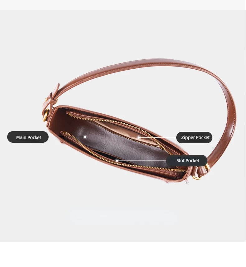 Sac Bandoulière en Cuir Femme Hobo "La Métropolitaine" - Restaur Cuirs