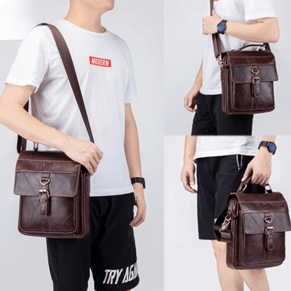 Sac en Bandoulière en Cuir pour Homme "Le Gentleman" - Restaur Cuirs