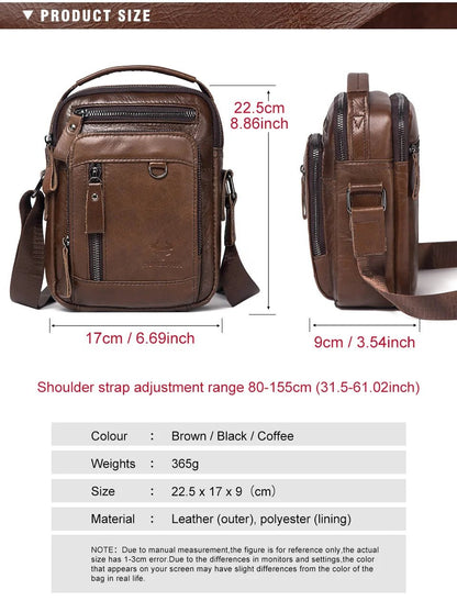 Sac en bandoulière homme en cuir "Le Passe-Partout"