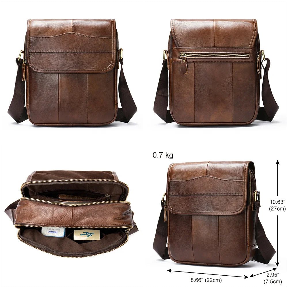 Sac en Cuir Bandoulière pour Homme "Le Citadin" - Restaur Cuirs