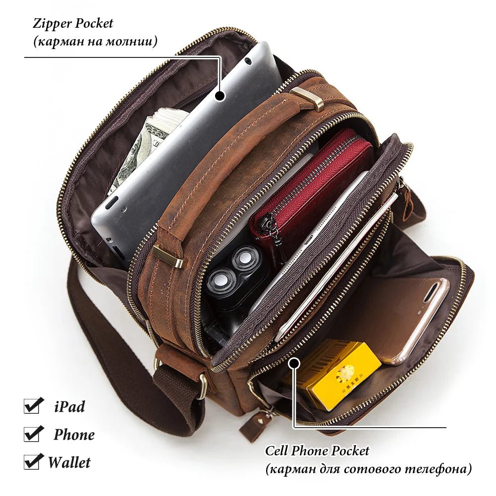 Sac Homme Cuir Bandoulière "Le Globe - Trotter" - Restaur Cuirs
