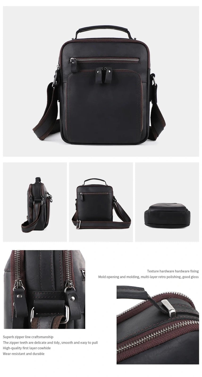 Sac Homme Cuir Bandoulière "Le Vintage" - Restaur Cuirs