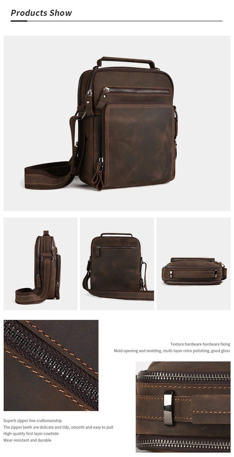 Sac Homme Cuir Bandoulière "Le Vintage" - Restaur Cuirs