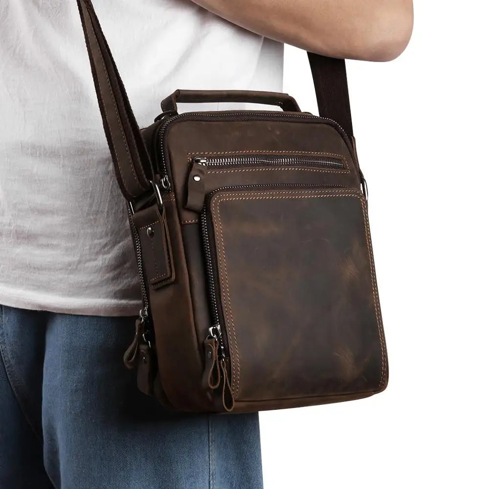 Sac Homme Cuir Bandoulière "Le Vintage" - Restaur Cuirs