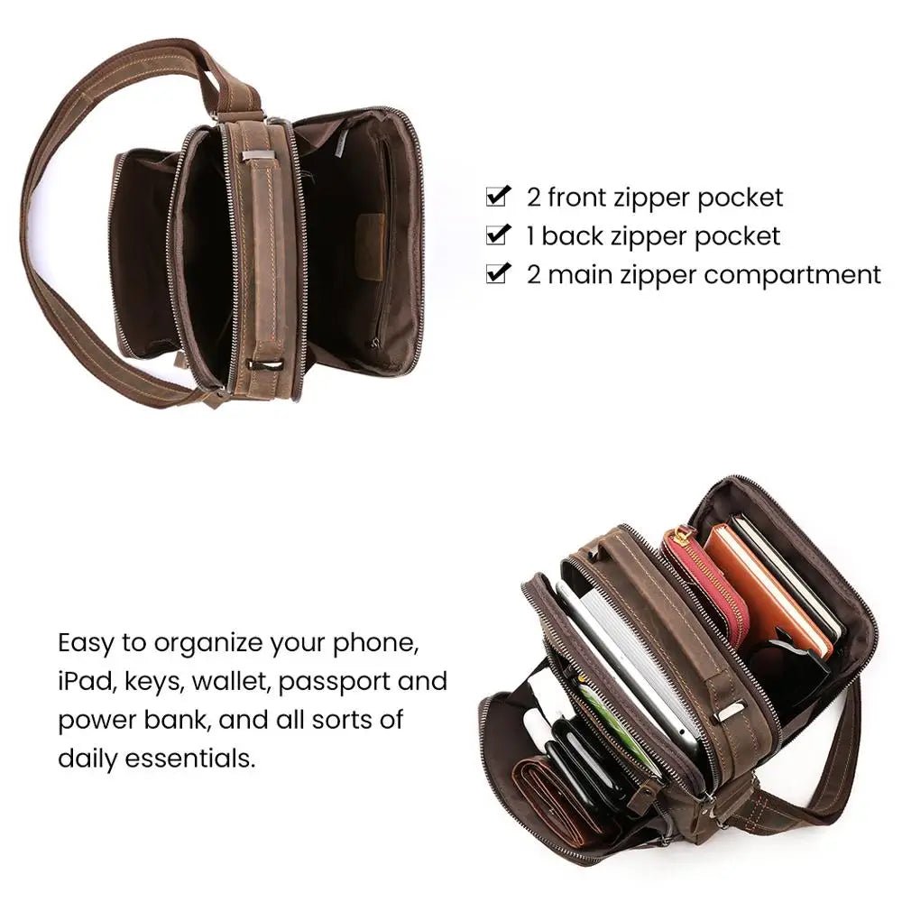 Sac Homme Cuir Bandoulière "Le Vintage" - Restaur Cuirs