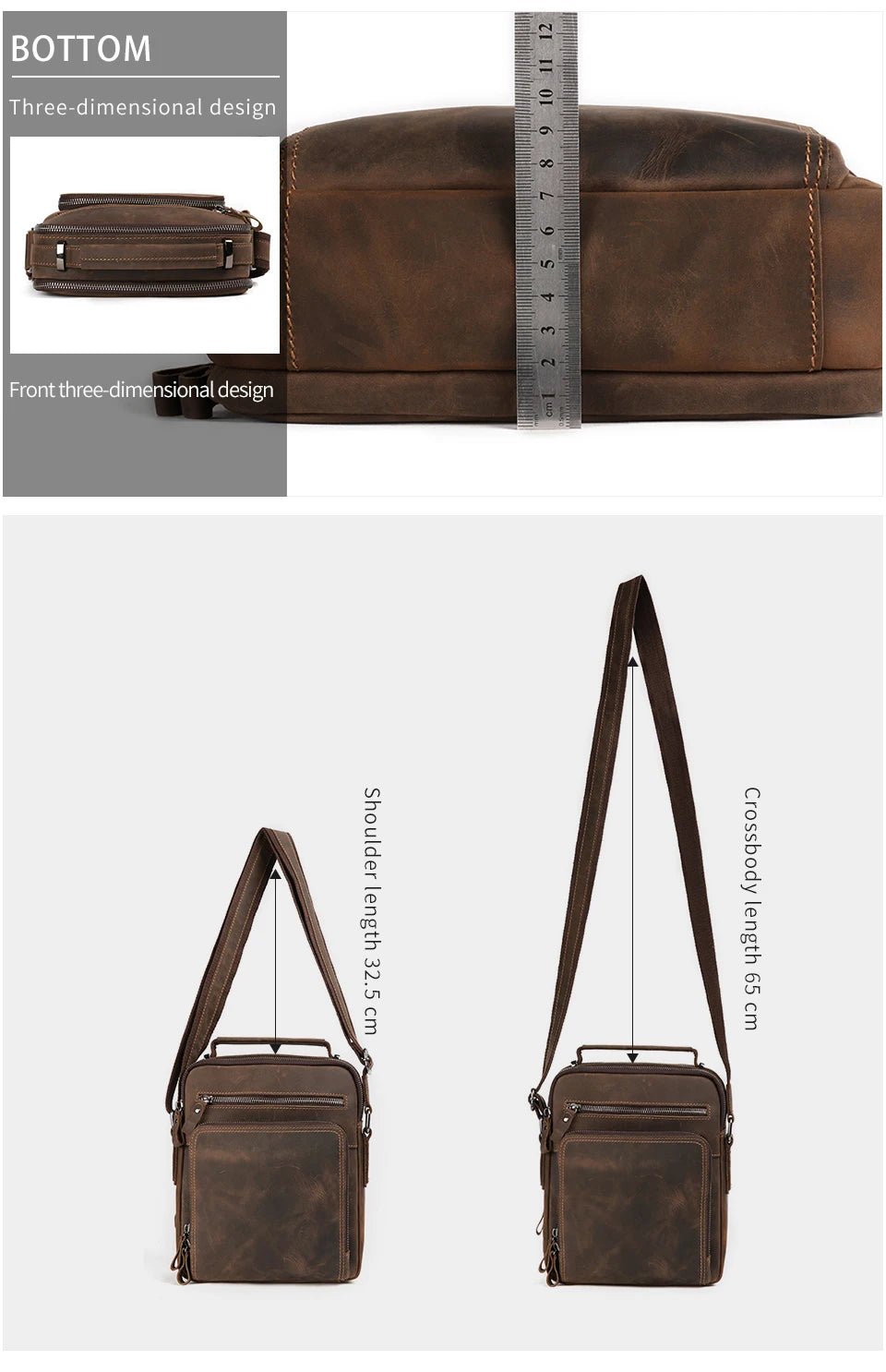 Sac Homme Cuir Bandoulière "Le Vintage" - Restaur Cuirs