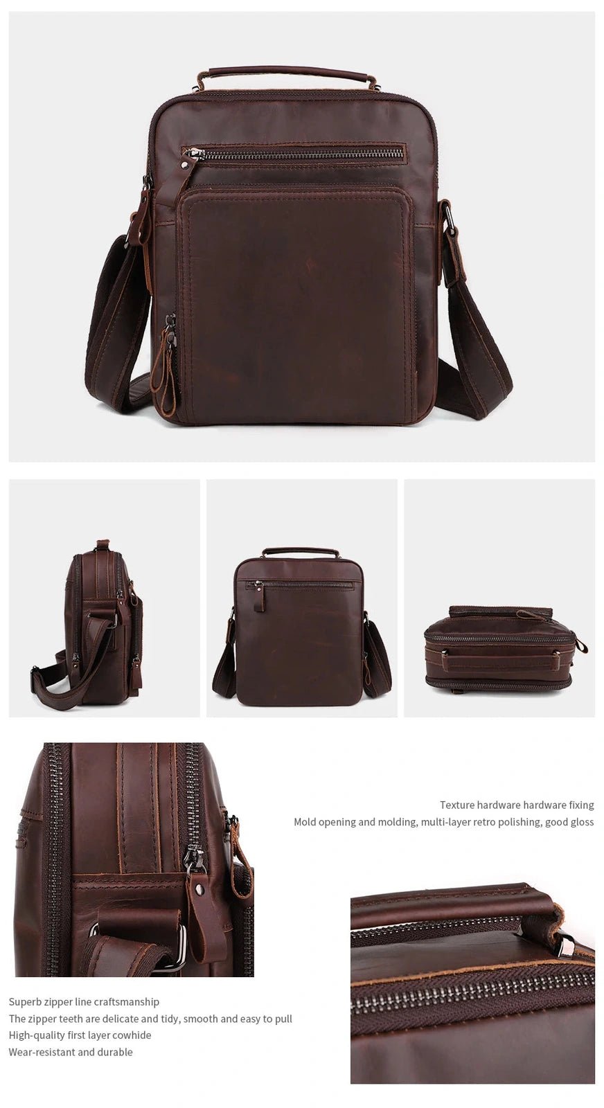 Sac Homme Cuir Bandoulière "Le Vintage" - Restaur Cuirs