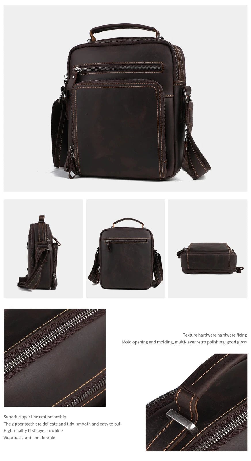 Sac Homme Cuir Bandoulière "Le Vintage" - Restaur Cuirs
