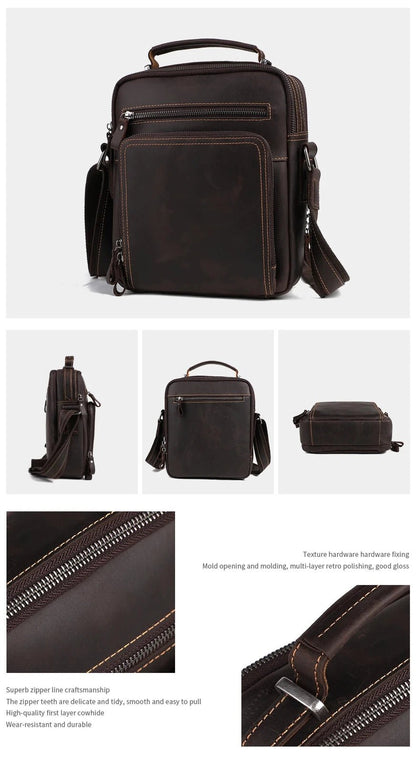 Sac Homme Cuir Bandoulière "Le Vintage" - Restaur Cuirs
