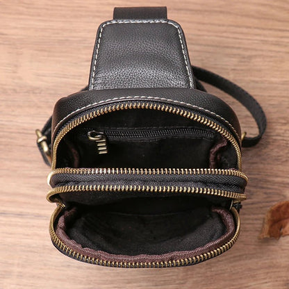 Sacoche Homme Cuir compacte "Le Tacticien" - Restaur Cuirs