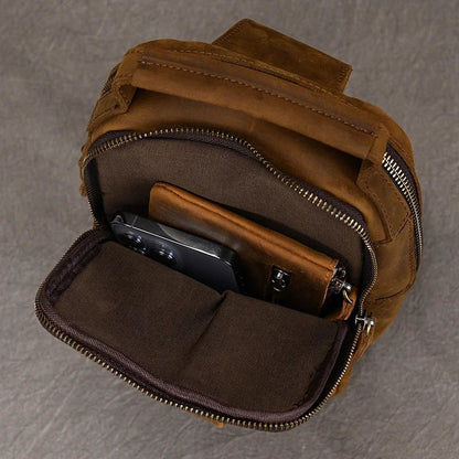 Sacoche Homme Cuir multifonction "Le Dynamo" - Restaur Cuirs