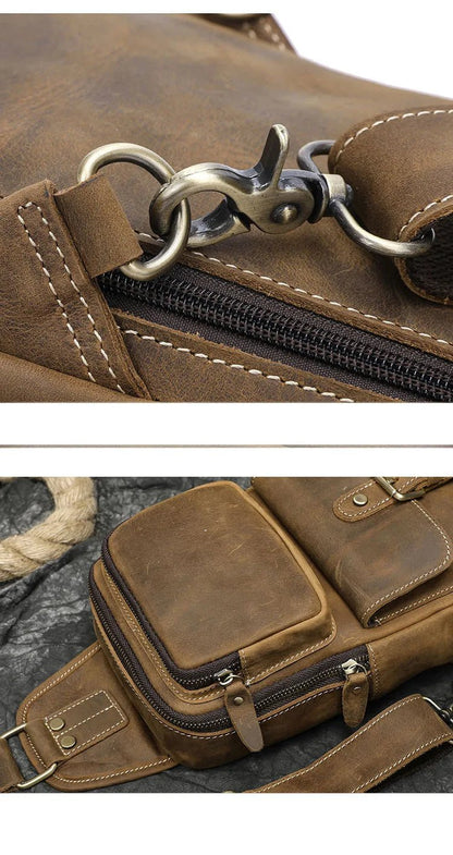 Sacoche Homme Cuir multifonction "Le Dynamo" - Restaur Cuirs