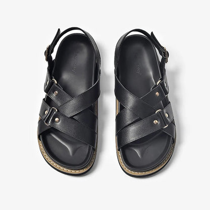 Sandales Femme en Cuir Élégantes 'La Promenade' - Restaur Cuirs