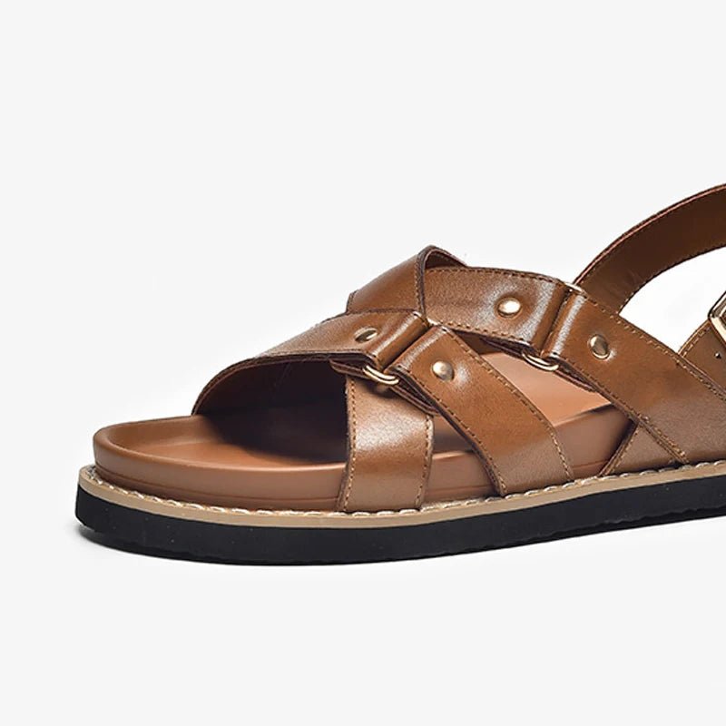 Sandales Femme en Cuir Élégantes 'La Promenade' - Restaur Cuirs