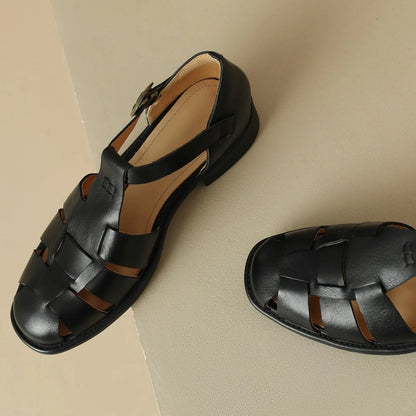Sandales Femme en cuir tressé "La Baladine" - Restaur Cuirs