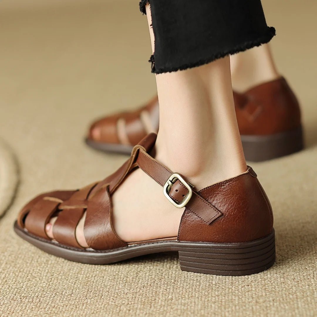 Sandales Femme en cuir tressé "La Baladine" - Restaur Cuirs