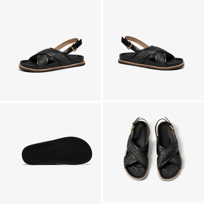 Sandales Femme en cuir tressé "La Vénusienne" - Restaur Cuirs