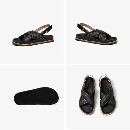 Sandales Femme en cuir tressé "La Vénusienne" - Restaur Cuirs