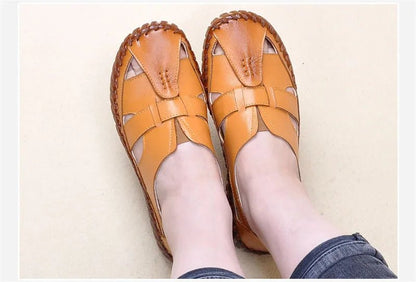 Sandales Plates Cuir pour Femme "Livia" - Restaur Cuirs