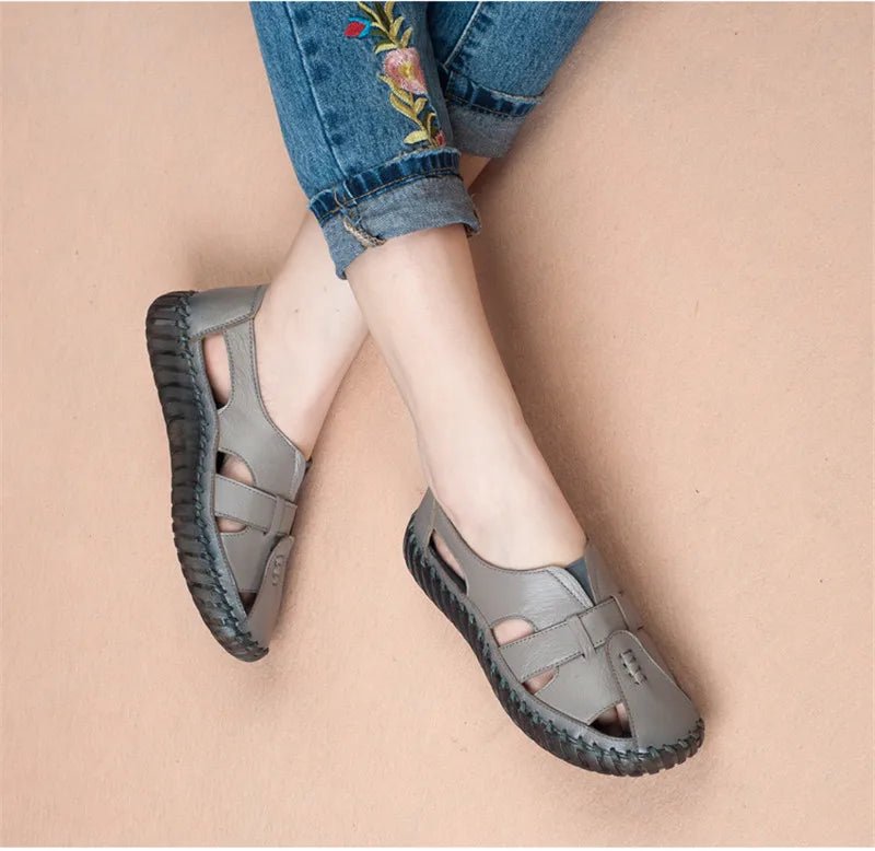 Sandales Plates Cuir pour Femme "Livia" - Restaur Cuirs