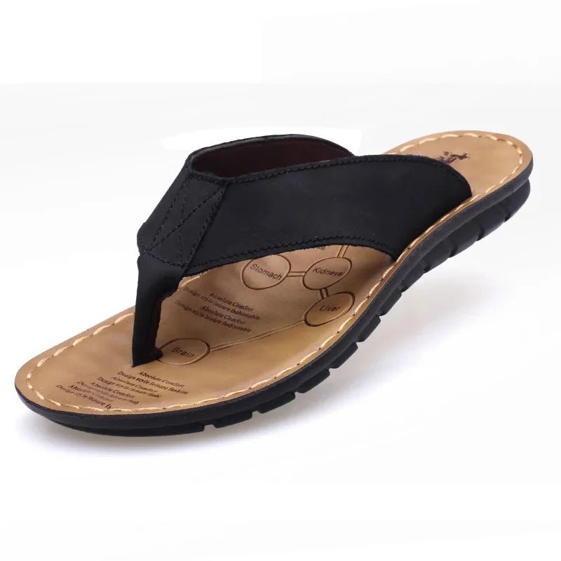 Tong cuir pour homme "Le Naturel" - Restaur Cuirs