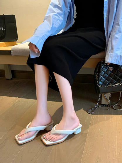 Tongs Cuir Femme Confortables "L'Azurée"