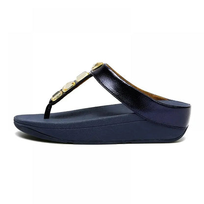 Tongs en cuir pour femme "La Brillante" - Restaur Cuirs