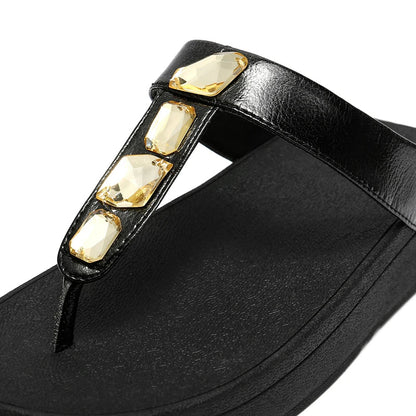 Tongs en cuir pour femme "La Brillante" - Restaur Cuirs