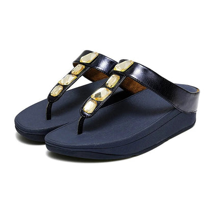 Tongs en cuir pour femme "La Brillante" - Restaur Cuirs